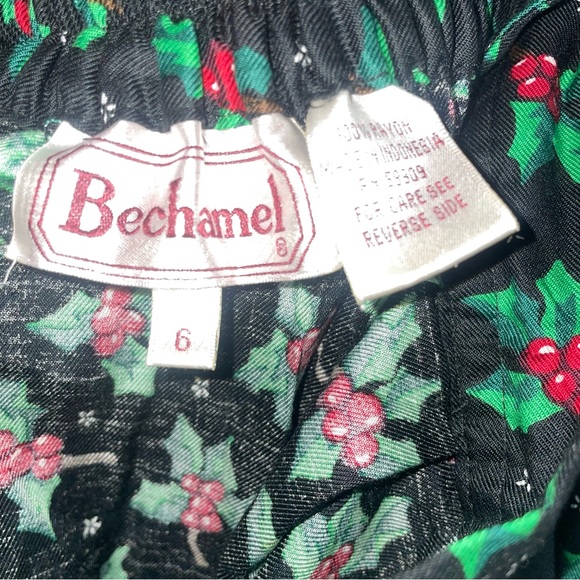 Bechamel 100% rayon  Size 6  Long pleated CHERRY GRAPHIC FABRIC Awesome POCKETS - Picture 2 of 7